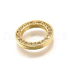 Brass Micro Pave Clear Cubic Zirconia Linking Rings KK-K401-17G-2