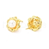 ABS Imitation Pearl Beaded Flower Stud Earrings EJEW-P213-11G-2