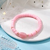 3Pcs 3 Color Polymer Clay Heishi Surfer Stretch Bracelets Set BJEW-JB10153-4