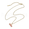 5Pcs 5 Colors Valentine's Day Theme Alloy Enamel Word Love Pendant Necklaces NJEW-JN05222-3