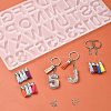 1Pcs Initial Letter A~Z & Number 0~9 Silicone Pendant Mold for KeyChain Making DIY-YW0008-10-4