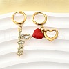Heart & Word LOVE 304 Stainless Steel Micro Pave Clear Cubic Zirconia Hoop Earrings EJEW-B140-07G-1