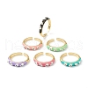 (Jewelry Parties Factory Sale)Brass Enamel Cuff Rings RJEW-O043-05-1