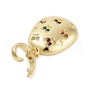 Brass with Cubic Zirconia Pendants KK-G496-04G-2