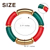 5Pcs 5 Colors Acrylic Curved Tube Stretch Bracelets Set sgBJEW-SW00069-7
