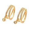 Brass Micro Pave Clear Cubic Zirconia Cuff Earrings EJEW-F370-30G-3