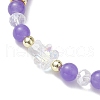 Round Natural Dyed Malaysia Jade Beaded Stretch Bracelets BJEW-JB10670-4