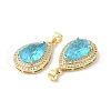 Real 16K Gold Plated Brass Micro Pave Cubic Zirconia Pendants ZIRC-L103-062G-03-2