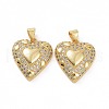 Brass Micro Pave Clear Cubic Zirconia Pendants ZIRC-F135-14G-2