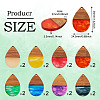  16Pcs 8 Colors Transparent Resin & Walnut Wood Pendants RESI-TA0002-66-13