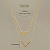 Triangle & Letter V Pendant Alloy Double Layer Necklaces for Women FS-WGE5888-02-3