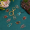   12Pcs 6 Styles Natural Mixed Gemstone Chip Pendants FIND-PH0021-37-5
