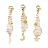 Wire Wrapped Nuggets Electroplated Natural Quartz Crystal Pendant Decorations HJEW-JM03127-01-2