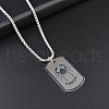 Rectangle with Constellation Alloy Pendant 316L Surgical Stainless Steel Chain Necklaces WG3A89F-05-1