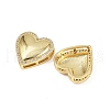 Heart Brass Micro Pave Clear Cubic Zirconia Slide Charms KK-S526-29G-2