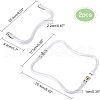 CHGCRAFT 2Pcs Aluminum & Iron Purse Frames DIY-CA0003-24-2