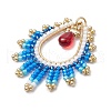 Handmade Glass Seeds Teardrop Pendants PALLOY-MZ00390-02-3
