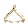 Rack Plating Brass Micro Pave Cubic Zirconia Ice Pick Pinch Bails KK-B056-01KCG-2