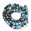 Assembled Synthetic Turquoise and Bronzite Beads Strands G-S366-025B-2