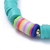 Handmade Polymer Clay Heishi Beads Stretch Bracelets BJEW-JB05088-05-2