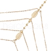 Leaf 304 Stainless Steel Multi Layered Link ChainToe Ring Anklets for Women AJEW-AN00666-4