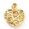 Brass Micro Pave Clear Cubic Zirconia Pendants ZIRC-P085-28G-2
