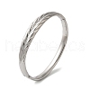 Stainless Steel Leaf Hinged Bangles for Women Men BJEW-G719-18P-1