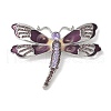 Dragonfly Alloy Rhinestone Brooches for Backpack Clothes JEWB-M067-05B-P02-1
