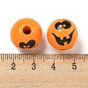 Printed Wood European Beads WOOD-G022-08A-01-3