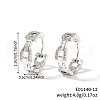 Fashionable Brass Cubic Zirconia Ring Hoop Earrings DR3389-10-1