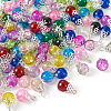 Kissitty 120Pcs 15 Colors Spray Painted Crackle Glass Pendants FIND-KS0001-29-4