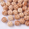 Synthetic Coral Corrugated Melon Beads CORA-R017-27-B08-1