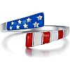 Independence Day American Flag Pattern Alloy Enamel Cuff Rings FS-WGD328B-01-5