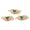 Brass Micro Pave Clear Cubic Zirconia Box Clasps KK-K385-094G-2