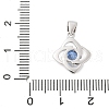 Fine Silver Cubic Zirconia Pendants STER-S008-01B-P-3