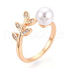 Brass Micro Pave Clear Cubic Zirconia Cuff Ring Settings KK-T076-15G-7