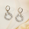 Elegant Brass Clear Cubic Zirconia Bowknot Hoop Earrings UQ7688-2