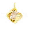 Brass Pave Clear Cubic Zirconia Pendants KK-Z051-01G-03-1