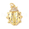 Brass Pink Cubic Zirconia Pendants KK-M278-11G-1