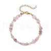 Natural Mixed Gemstone Chip Beaded Bracelets for Women BJEW-JB11742-3