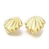 Rack Plating Shell Shape Brass Stud Earrrings EJEW-L097-11G-2