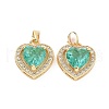 Real 18K Gold Plated Brass Micro Pave Cubic Zirconia Pendants KK-E068-VC451-2