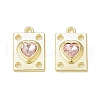 Rack Plating Alloy Glass Pendants PALLOY-P291-06G-02-2