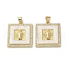 Brass Micro Pave Cubic Zirconia Pendants KK-D057-09G-1