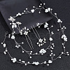 GOMAKERER 1Pc Wedding Bridal Flower Pearl Headband OHAR-GO0001-07-7