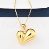 201 Stainless Steel Love Heart Pendant Necklaces for Women NJEW-Z069-01G-01-1