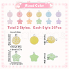 SUNNYCLUE 40Pcs 2 Styles Opaque Resin Pendants RESI-SC0003-32-2