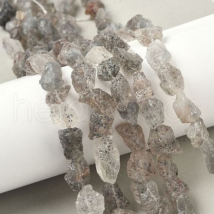 Natural Black Soya Bean Raw Ore Beads Strands G-M453-D08-1