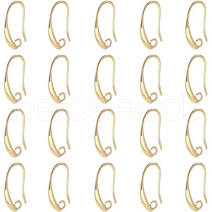 SUPERFINDINGS 40Pcs Brass Earring Hooks KK-FH0004-42-1