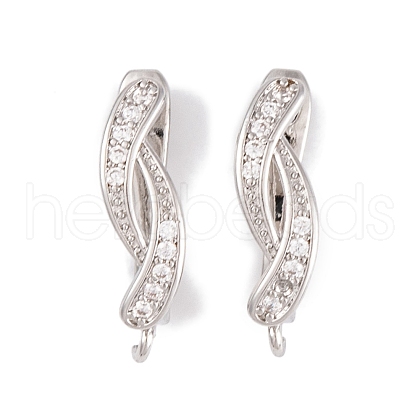 Rack Plating Brass Cubic Zirconia Hoop Earring Findings KK-S374-04P-05-1